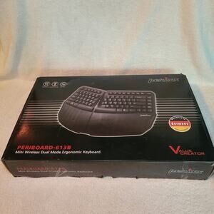 Perixx PERIBOARD-613 Wireless Ergonomic Compact Keyboard Bluetooth and 2.4GHz